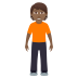 🧍🏾 person standing: medium-dark skin tone display on JoyPixels